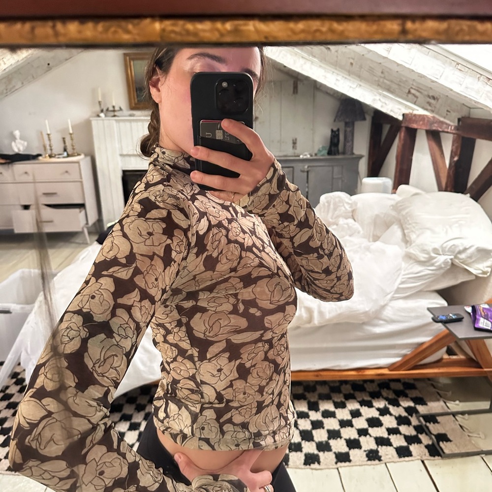 Nanushka flower long sleeve turtle neck.